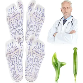 Holicí strojek Reflexní ponožky, 2 páry masážních ponožek na chodidla, masážní ponožky nohou s akupresurním