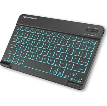 Klávesnice Techsuit - Bezdrátová klávesnice AirKeys (WK1) - pro Android, Windows, iOS, Bluetooth, 3 úrovně jasu, 7 barev, Type-C - černá