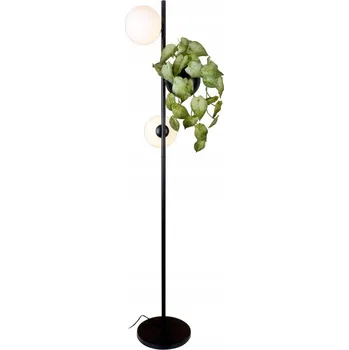 Stojací lampa Plantar F - Černá Stojací Lampa s Květináčem na Rostlinu 150cm, 2x Žárovka G9