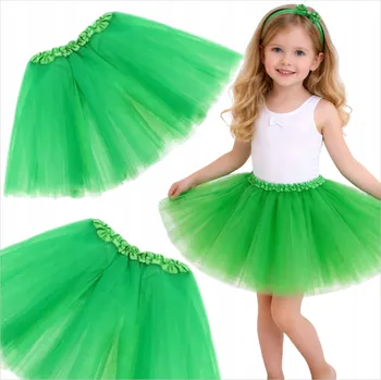 Dámská sukně TYLOVÁ SUKNĚ PRO DÍVKY BALETKA TUTU VOLÁNKY POHODLNÁ ZELENÁ
