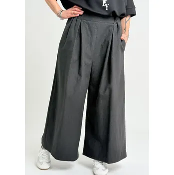 Dámské kalhoty DOLCE VITA Černé široké kalhoty WAYO Černá, UNI S-XL