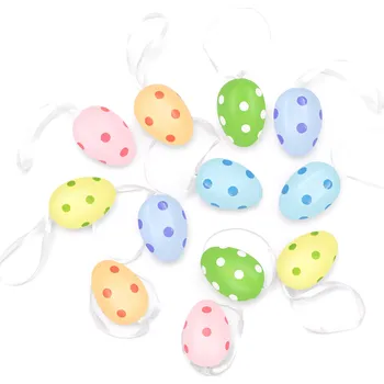 Velikonoční dekorace Velikonoční závěsná vajíčka dekorace mix barev 12 ks