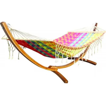 Houpací síť Houpací síť DIMENZA Síť houpací MOON s konstrukcí, duhová