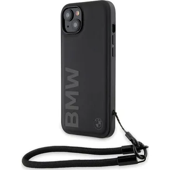 BMW - Signature Leather Wordmark Cord (BMHCP15M23RMRLK) - iPhone 15 Plus - černý