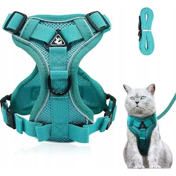 Postroj pro psa Postroj pro kočky s vodítkem, nastavitelný proti úniku vody, barva modrá L