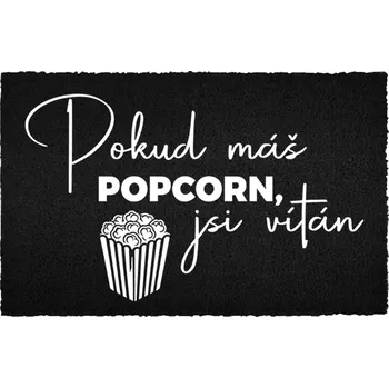 Rohožka Kokosová rohožka černá vstupní do domu Dárek Popcorn Vítaný