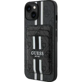 Pouzdro na mobilní telefon Guess - Cardslot 4G Stripes MagSafe (GUBPHCP15SP4RPSK) - iPhone 15 - černý
