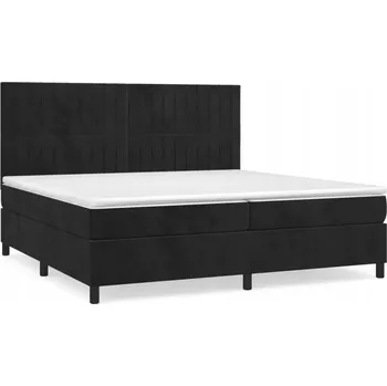 Postel Černá kontinentální postel 203x200 cm s luxusní sametovou matrací 100x200 cm