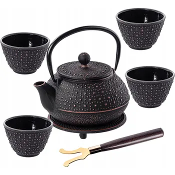 Konvice na čaj Litý smaltovaný čajník Kadax 0,8 l černý