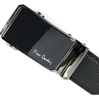 Opasek Luxusní černý pánský kožený opasek Pierre Cardin L656