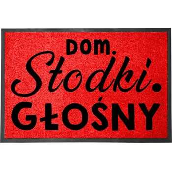 Rohožka VCHODOVÁ ROHOŽKA ČERVENÁ 40X60 CM - VTIPNÁ S HUMOREM - DOMOV SLADKÝ DOMOVE