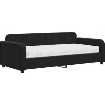 Pohovka Černá pohovka s matrací 2 v 1, rozměry 213 x 100 x 71 cm