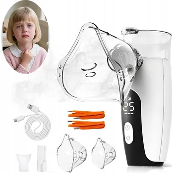 Inhalátor INHALÁTOR NEBULIZÁTOR PRO DĚTI DOSPĚLÉ SÍŤOVANÝ PŘENOSNÝ TICHÝ PEVNÝ