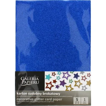 Barevný papír BROKÁTOVÝ KARTON A4 MODRÝ 210G LESKLÝ KREATIVNÍ PAPÍR