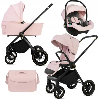 Kočárek Dětský kočárek 3v1 BabyLux ROSSO: Sportovní kočárek, hluboká korba a autosedačka v jednom, multifunkční