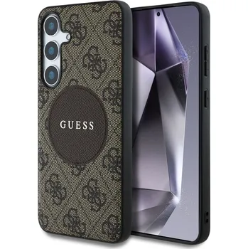 Pouzdro na mobilní telefon Guess - 4G Circle Classic Logo MagSafe (GUHMS25SP4PGRSGW) - Samsung Galaxy S25 - hnědá