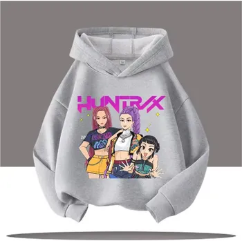 Chlapecký svetr KPop Demon Hunters (Lovkyně démonů) KPop Demon Hunters dětská mikina s potiskem (Huntrix) - mix barev Barva: šedá (15), Velikost: 110