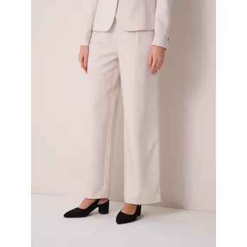 Dámské kalhoty Sinsay - Kalhoty široké nohavice s páskem - krémová - 871GZ-01X - 871GZ-01X-XS