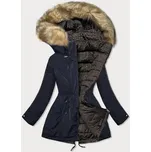 MHM Tmavě modro-hnědá oboustranná dámská bunda (w555)