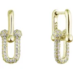 Pozlacené stříbrné náušnice elegantní uzle se zirkony 11660.1