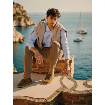 Pánské džíny Sinsay - Kalhoty s potiskem - béžová - 454FB-80X - 454FB-80X-300