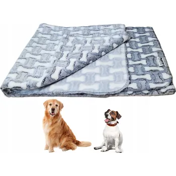 Pelíšek pro psa Plyšová měkká deka pro pro psa kočku do pelíšku DOTTY polar šedá kostky L