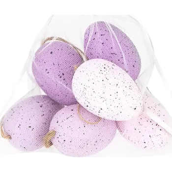 Velikonoční dekorace Velikonoční závěsná vajíčka dekorace fialová 6 ks