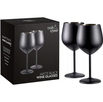Sklenice Sklenice na víno Golds3 černá kovová 500 ml 2 ks