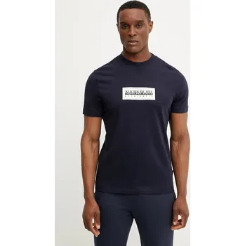 Pánské tričko Bavlněné tričko Napapijri S-Box NP0A4I3L1761 námořnická modř 59X, vel. XL