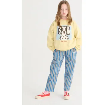 Chlapecké kalhoty Dětské bavlněné kalhoty Bobo Choses New Hairline 126AC092 modrá 55X, vel. 123/134