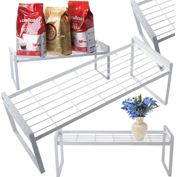 Verk Group Kovový jednopatrový stojan na kuchyňské organizéry bílý do kuchyně