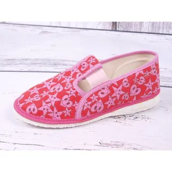 Dívčí obuv Bačkůrky papučky bačkory HP Čechtín 555 růžové se srdíčky velikost: 22