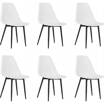 Jídelní židle Bílé jídelní židle minimalistické 46 x 52 x 84 cm, PP, kovové nohy