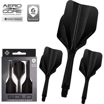 Harrows Solo černé integrované No6 letky a krátké násadky