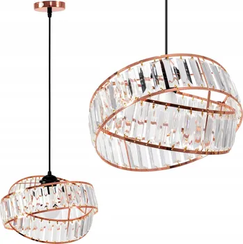 ZÁVĚSNÁ LAMPA GLAMOUR KŘIŠŤÁLOVÁ ROSE GOLD E27
