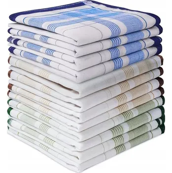 Látkový kapesník BAREVNÉ KAPESNÍČKY KLASICKÉ PÁNSKÉ BAVLNĚNÉ SADA 12 KUSŮ