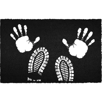 Rohožka Černá kokosová rohožka vstupní | Ruce a nohy Dárek 40x60 cm