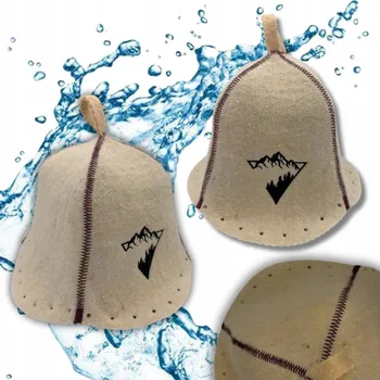 Čepice do sauny s vlastním motivem výšivky inspirovaným polskými horami PREMIUM