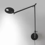 Artemide Demetra, černá nástěnná LED lampa s dotykovým stmívačem, 8W LED 3000K, 63+63cm