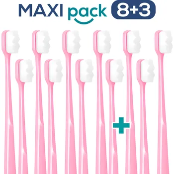 Zubní kartáček MAXI PACK 8+3 Ultrajemný zubní kartáček Nanosmile Pink