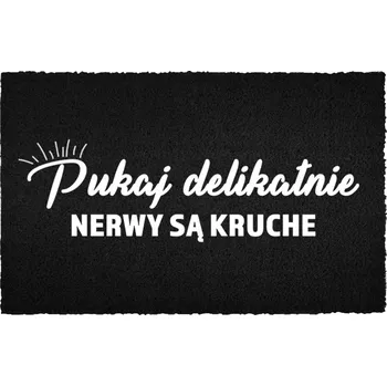 Rohožka KOKOSOVÁ VSTUPNÍ ROHOŽKA ČERNÁ DO DOMU VESELÝ DÁREK KRUŠNÉ NERVY