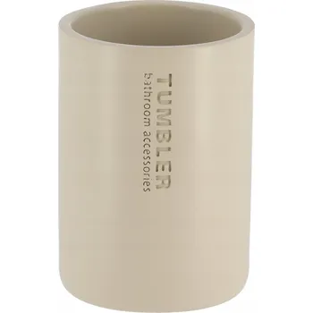 Držák na kartáček KELÍMEK NA KARTÁČKY POLYRESIN Ø 7,5 CM BÉŽOVÝ DO KOUPELNY SAVA