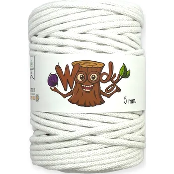 Příze Woody 5 mm – Bílá (100m)