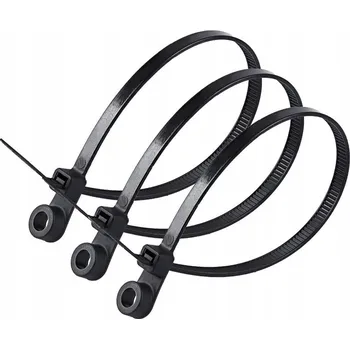 Stahovací páska Stahovací pásky černé Stahovací pásky4x100mm s očkem pro šroub, 100 ks