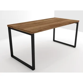 Jídelní stůl EGGER Halifax tabákový podnož EC5208-Z černá 120 x 80 cm, Tloušťka desky: 25 mm