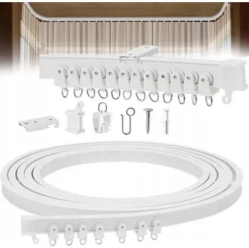 Garnýž 5M FLEXIBILNÍ STROPNÍ LIŠTA PRO ZÁCLONY, ZÁVĚSY, ZAHNUTÁ, DĚLIČ POKOJE