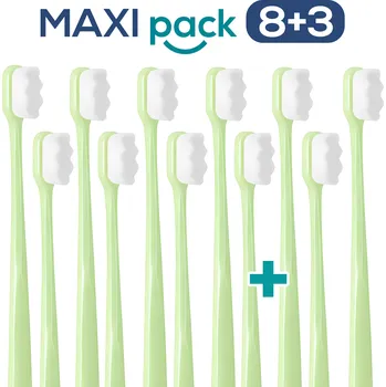 Zubní kartáček MAXI PACK 8+3 Ultrajemný zubní kartáček Nanosmile Green