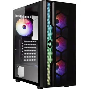 PC skříň BitFenix skříň Apollo / ATX / 4x120mm ARGB fan / 3xUSB 3.0 / USB 2.0 / tvrzené sklo / černá
