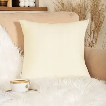 Polštář Dekorativní povlak na polštář z veluru ecru 40x40 cm