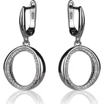 Stříbrné visací náušnice se zirkony - Meucci SS296E